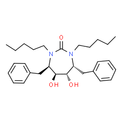 ChemSpider 2D Image | (4R,5S,6S,7R)-4,7-Dibenzyl-5,6-dihydroxy-1,3-dipentyl-1,3-diazepan-2-one | C29H42N2O3