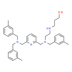 ChemSpider 2D Image | 3-[(2-{[(6-{[Bis(3-methylbenzyl)amino]methyl}-2-pyridinyl)methyl](3-methylbenzyl)amino}ethyl)amino]-1-propanol | C36H46N4O