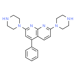 ChemSpider 2D Image | 4-Phenyl-2,7-di(1-piperazinyl)-1,8-naphthyridine | C22H26N6
