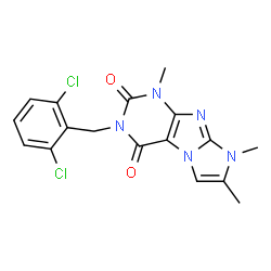 ChemSpider 2D Image | 3-(2,6-Dichloro-benzyl)-1,7,8-trimethyl-1H,8H-imidazo[2,1-f]purine-2,4-dione | C17H15Cl2N5O2