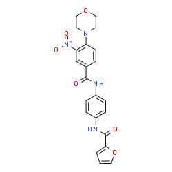 ChemSpider 2D Image | N-(4-{[4-(4-Morpholinyl)-3-nitrobenzoyl]amino}phenyl)-2-furamide | C22H20N4O6