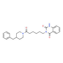 ChemSpider 2D Image | 3-[6-(4-Benzyl-1-piperidinyl)-6-oxohexyl]-2,4(1H,3H)-quinazolinedione | C26H31N3O3