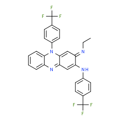 ChemSpider 2D Image | (3E)-3-(Ethylimino)-N,5-bis[4-(trifluoromethyl)phenyl]-3,5-dihydro-2-phenazinamine | C28H20F6N4