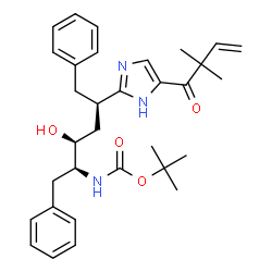 ChemSpider 2D Image | tert-butyl {(2S,3S,5R)-5-[4-(2,2-dimethylbut-3-enoyl)-1H-imidazol-2-yl]-3-hydroxy-1,6-diphenylhexan-2-yl}carbamate | C32H41N3O4