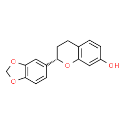 ChemSpider 2D Image | (2S)-2-(1,3-Benzodioxol-5-yl)-7-chromanol | C16H14O4