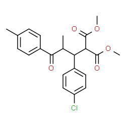 ChemSpider 2D Image | Dimethyl [1-(4-chlorophenyl)-2-methyl-3-(4-methylphenyl)-3-oxopropyl]malonate | C22H23ClO5