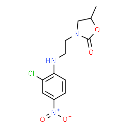 ChemSpider 2D Image | 3-{2-[(2-Chloro-4-nitrophenyl)amino]ethyl}-5-methyl-1,3-oxazolidin-2-one | C12H14ClN3O4