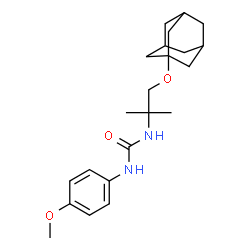 ChemSpider 2D Image | 1-[1-(Adamantan-1-yloxy)-2-methyl-2-propanyl]-3-(4-methoxyphenyl)urea | C22H32N2O3