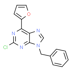 ChemSpider 2D Image | 9-benzyl-2-chloro-6-(2-furyl)purine | C16H11ClN4O