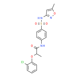 ChemSpider 2D Image | 2-(2-Chlorophenoxy)-N-{4-[(5-methyl-1,2-oxazol-3-yl)sulfamoyl]phenyl}propanamide | C19H18ClN3O5S
