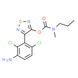 ChemSpider 2D Image | 4-(3-Amino-2,6-dichlorophenyl)-1,2,5-thiadiazol-3-yl methyl(propyl)carbamate | C13H14Cl2N4O2S