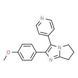ChemSpider 2D Image | 2-(4-Methoxyphenyl)-3-(4-pyridinyl)-6,7-dihydro-5H-pyrrolo[1,2-a]imidazole | C18H17N3O