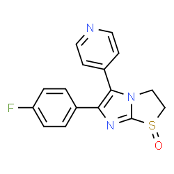 ChemSpider 2D Image | 6-(4-Fluorophenyl)-5-(4-pyridinyl)-2,3-dihydroimidazo[2,1-b][1,3]thiazole 1-oxide | C16H12FN3OS