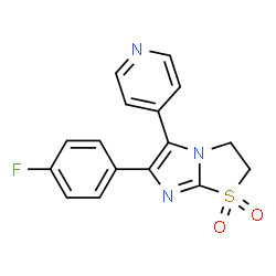 ChemSpider 2D Image | 6-(4-Fluorophenyl)-5-(4-pyridinyl)-2,3-dihydroimidazo[2,1-b][1,3]thiazole 1,1-dioxide | C16H12FN3O2S