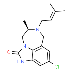 ChemSpider 2D Image | (5r)-9-chloro-5-methyl-6-(3-methylbut-2-en-1-yl)-4,5,6,7-tetrahydroimidazo[4,5,1-jk][1,4]benzodiazepin-2-ol | C16H20ClN3O