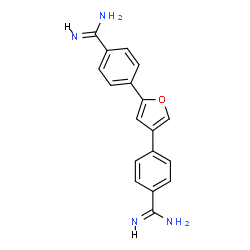 ChemSpider 2D Image | 2,4-bis(4-amidinophenyl)furan | C18H16N4O