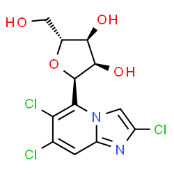 ChemSpider 2D Image | (1R)-1,4-Anhydro-1-(2,6,7-trichloroimidazo[1,2-a]pyridin-5-yl)-D-ribitol | C12H11Cl3N2O4