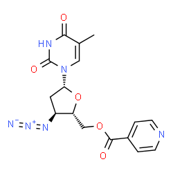 ChemSpider 2D Image | 3'-Azido-3'-deoxy-5'-O-isonicotinoylthymidine | C16H16N6O5