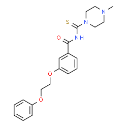 ChemSpider 2D Image | N-[(4-Methyl-1-piperazinyl)carbonothioyl]-3-(2-phenoxyethoxy)benzamide | C21H25N3O3S