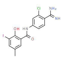 ChemSpider 2D Image | N-(4-Carbamimidoyl-3-chlorophenyl)-2-hydroxy-3-iodo-5-methylbenzamide | C15H13ClIN3O2