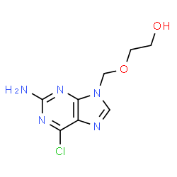 ChemSpider 2D Image | 2-[(2-Amino-6-chloro-9H-purin-9-yl)methoxy]ethanol | C8H10ClN5O2