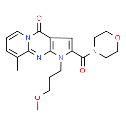 ChemSpider 2D Image | 1-(3-Methoxypropyl)-9-methyl-2-(4-morpholinylcarbonyl)pyrido[1,2-a]pyrrolo[2,3-d]pyrimidin-4(1H)-one | C20H24N4O4
