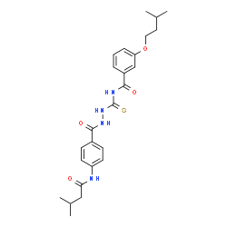 ChemSpider 2D Image | N-[(2-{4-[(3-Methylbutanoyl)amino]benzoyl}hydrazino)carbonothioyl]-3-(3-methylbutoxy)benzamide | C25H32N4O4S