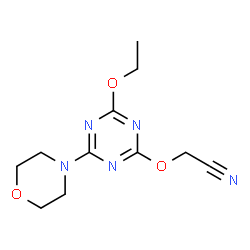 ChemSpider 2D Image | {[4-Ethoxy-6-(4-morpholinyl)-1,3,5-triazin-2-yl]oxy}acetonitrile | C11H15N5O3