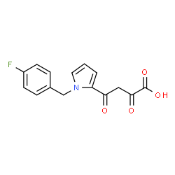 ChemSpider 2D Image | 4-[1-(4-Fluorobenzyl)-1H-pyrrol-2-yl]-2,4-dioxobutanoic acid | C15H12FNO4