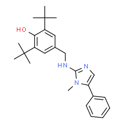 ChemSpider 2D Image | 4-{[(1-Methyl-5-phenyl-1H-imidazol-2-yl)amino]methyl}-2,6-bis(2-methyl-2-propanyl)phenol | C25H33N3O