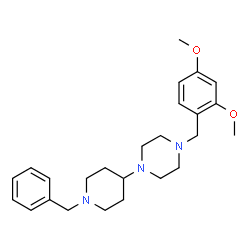 ChemSpider 2D Image | 1-(1-Benzyl-4-piperidinyl)-4-(2,4-dimethoxybenzyl)piperazine | C25H35N3O2