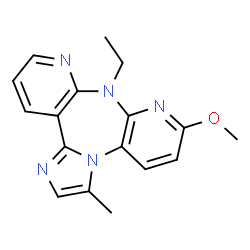 ChemSpider 2D Image | 8-Ethyl-6-methoxy-3-methyl-8H-1,3a,7,8,9-pentaaza-dibenzo[e,h]azulene | C17H17N5O
