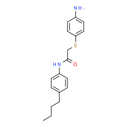 ChemSpider 2D Image | 2-((4-aminophenyl)thio)-N-(4-butylphenyl)acetamide | C18H22N2OS