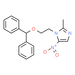 ChemSpider 2D Image | 1-(2-(diphenylmethoxy)ethyl)-2-methyl-5-nitroimidazole | C19H19N3O3