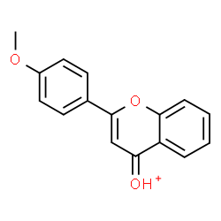 ChemSpider 2D Image | (E)-[2-(4-Methoxyphenyl)-4H-chromen-4-ylidene]oxonium | C16H13O3