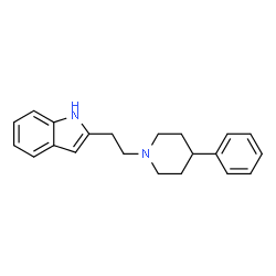 ChemSpider 2D Image | 2-(2-(4-Phenylpiperidin-1-Yl)ethyl)-1h-Indole | C21H24N2