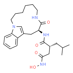 ChemSpider 2D Image | n4-hydroxy-2-isobutyl-n1-(9-oxo-1,8-diaza-tricyclo[10.6.1.013,18]nonadeca-12(19),13,15,17-tetraen-10-yl)-succinamide | C25H36N4O4