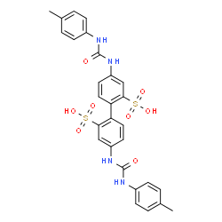 ChemSpider 2D Image | 4,4'-Bis{[(4-methylphenyl)carbamoyl]amino}-2,2'-biphenyldisulfonic acid | C28H26N4O8S2