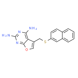 ChemSpider 2D Image | 2,4-diamino-5-((2-naphthylthio)methyl)furo(2,3-d)pyrimidine | C17H14N4OS