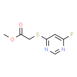 ChemSpider 2D Image | Methyl [(6-fluoro-4-pyrimidinyl)sulfanyl]acetate | C7H7FN2O2S