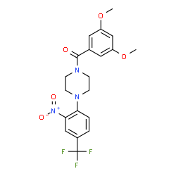 ChemSpider 2D Image | (3,5-Dimethoxyphenyl){4-[2-nitro-4-(trifluoromethyl)phenyl]-1-piperazinyl}methanone | C20H20F3N3O5