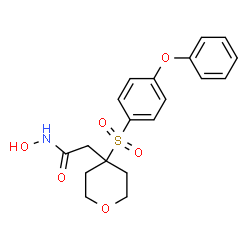 ChemSpider 2D Image | n-hydroxy-2-[4-(4-phenoxy-benzenesulfonyl)-tetrahydro-pyran-4-yl]-acetamide | C19H21NO6S
