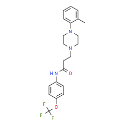 ChemSpider 2D Image | 3-[4-(2-Methylphenyl)-1-piperazinyl]-N-[4-(trifluoromethoxy)phenyl]propanamide | C21H24F3N3O2