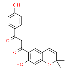 ChemSpider 2D Image | 1-(7-Hydroxy-2,2-dimethyl-2H-chromen-6-yl)-3-(4-hydroxyphenyl)-1,3-propanedione | C20H18O5
