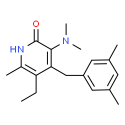 ChemSpider 2D Image | 3-(dimethylamino)-4-(3,5-dimethylbenzyl)-5-ethyl-6-methylpyridin-2-ol | C19H26N2O