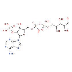 ChemSpider 2D Image | [5-(6-aminopurin-9-yl)-3-hydroxy-4-phosphonooxy-tetrahydrofuran-2-yl]methyl [hydroxy-(2,3,4-trihydroxy-5-oxo-pentoxy)phosphoryl] hydrogen phosphate | C15H24N5O17P3