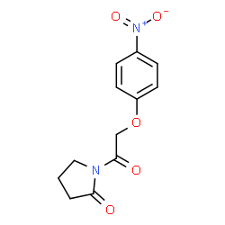 ChemSpider 2D Image | 1-[(4-Nitrophenoxy)acetyl]-2-pyrrolidinone | C12H12N2O5