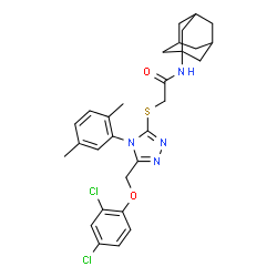 ChemSpider 2D Image | N-(Adamantan-1-yl)-2-({5-[(2,4-dichlorophenoxy)methyl]-4-(2,5-dimethylphenyl)-4H-1,2,4-triazol-3-yl}sulfanyl)acetamide | C29H32Cl2N4O2S