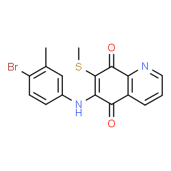 ChemSpider 2D Image | 6-(N-(4-bromo-3-methylphenyl)amino)-7-methylthio-5,8-quinolinedione | C17H13BrN2O2S