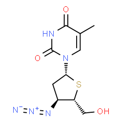 ChemSpider 2D Image | 3'-Azido-3'-deoxy-4'-thiothymidine | C10H13N5O3S